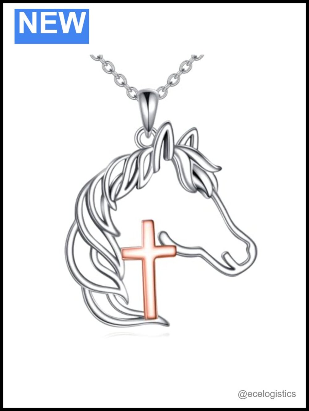 925 Sterling Silver Horse Pendant Necklace Turquoise Cross 18in Womens Jewelry